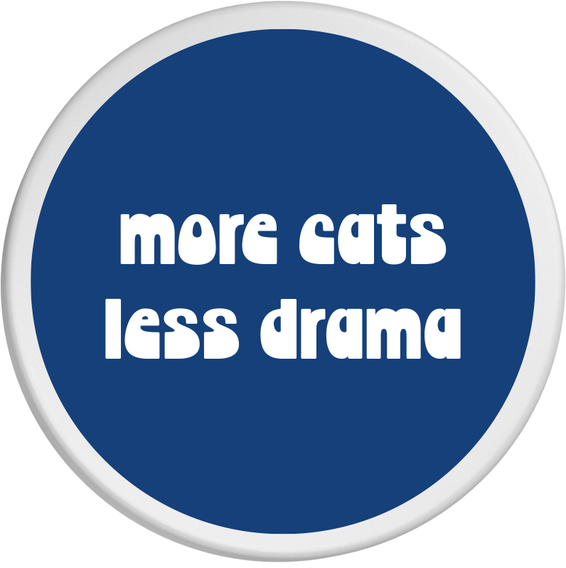 Spruch: "more cats less drama"